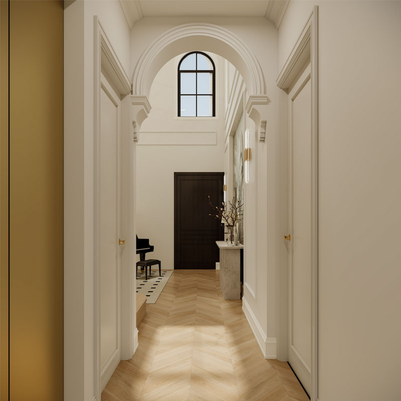 Blue & white Ceramic tile flooring